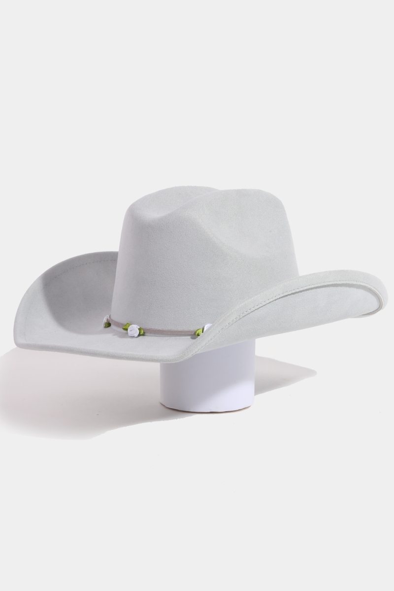 Floral Ribbon Bow Strap Cowboy Hat