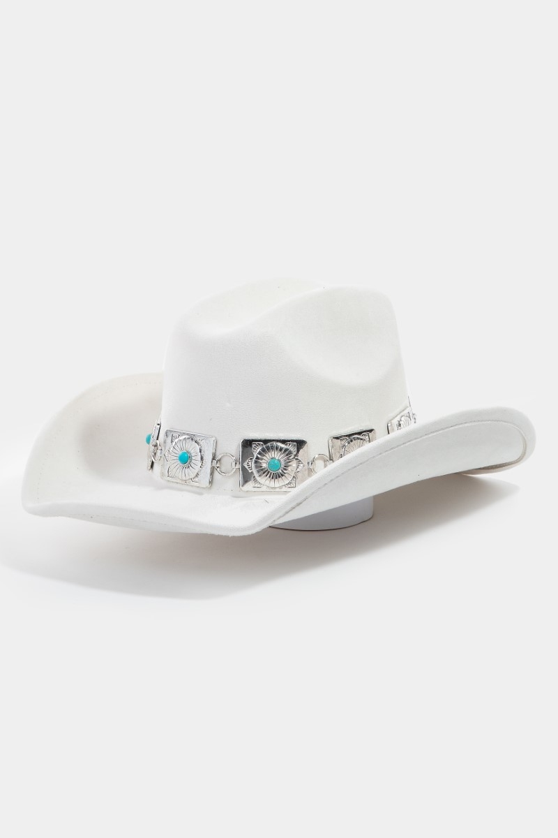 Square Concho Chain Cowboy Hat