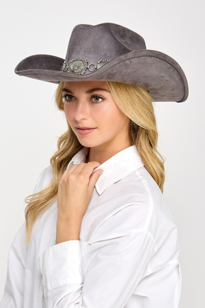 Metallic Concho Chain Western Cowboy Hat