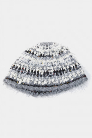 Mixed Textured Fur Beanie