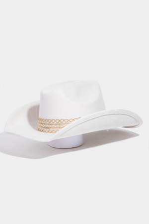 Intricate Layered Braided Strap Cowboy Hat