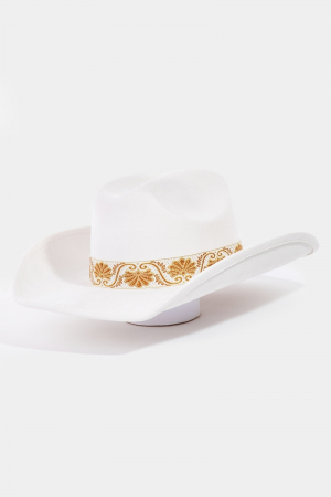 Western Intricate Border Pattern Band Cowboy Hat