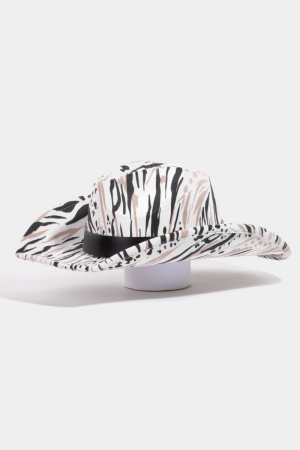 Two Tone Abstract Zebra Print Cowboy Hat