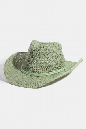 Western Straw Braided Double Rope Cowboy Hat