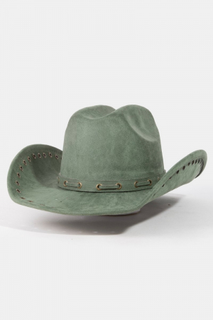 Grommet Brim Suede Cowboy Hat