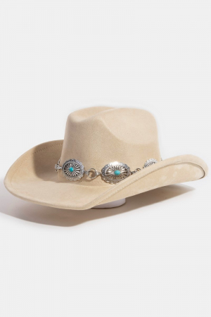 Turquoise Stud Concho Belt Western Cowboy Hat