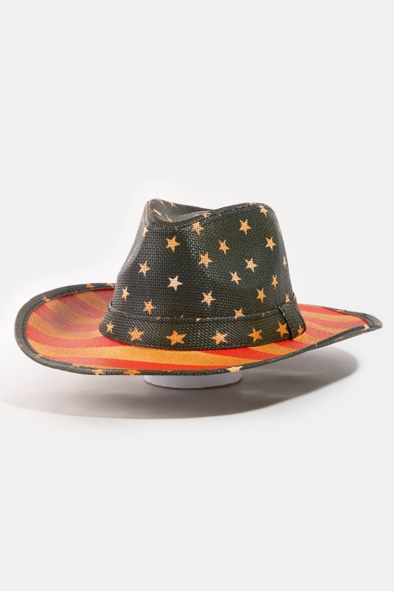 Patriotic Vintage American Flag Cowboy Hat