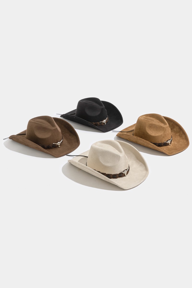 Western Long Horn Strap Cowboy Hat