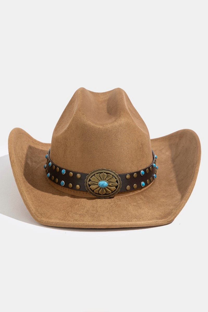 Western Turquoise Concho Strap Cowboy Hat