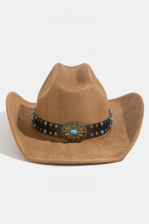 Western Turquoise Concho Strap Cowboy Hat