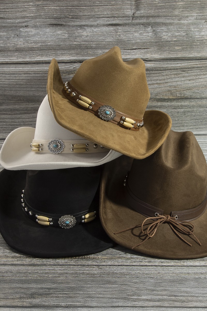 Western Concho Belt Strap Cowboy Hat