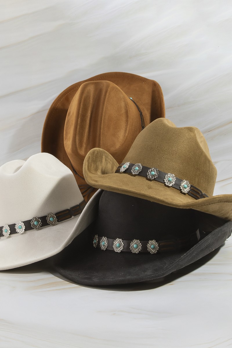 Western Concho Strap Cowboy Hat