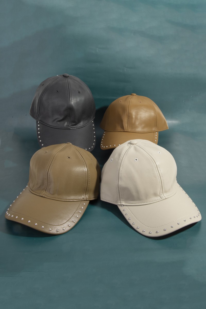 Leather Rivet Trim Cap