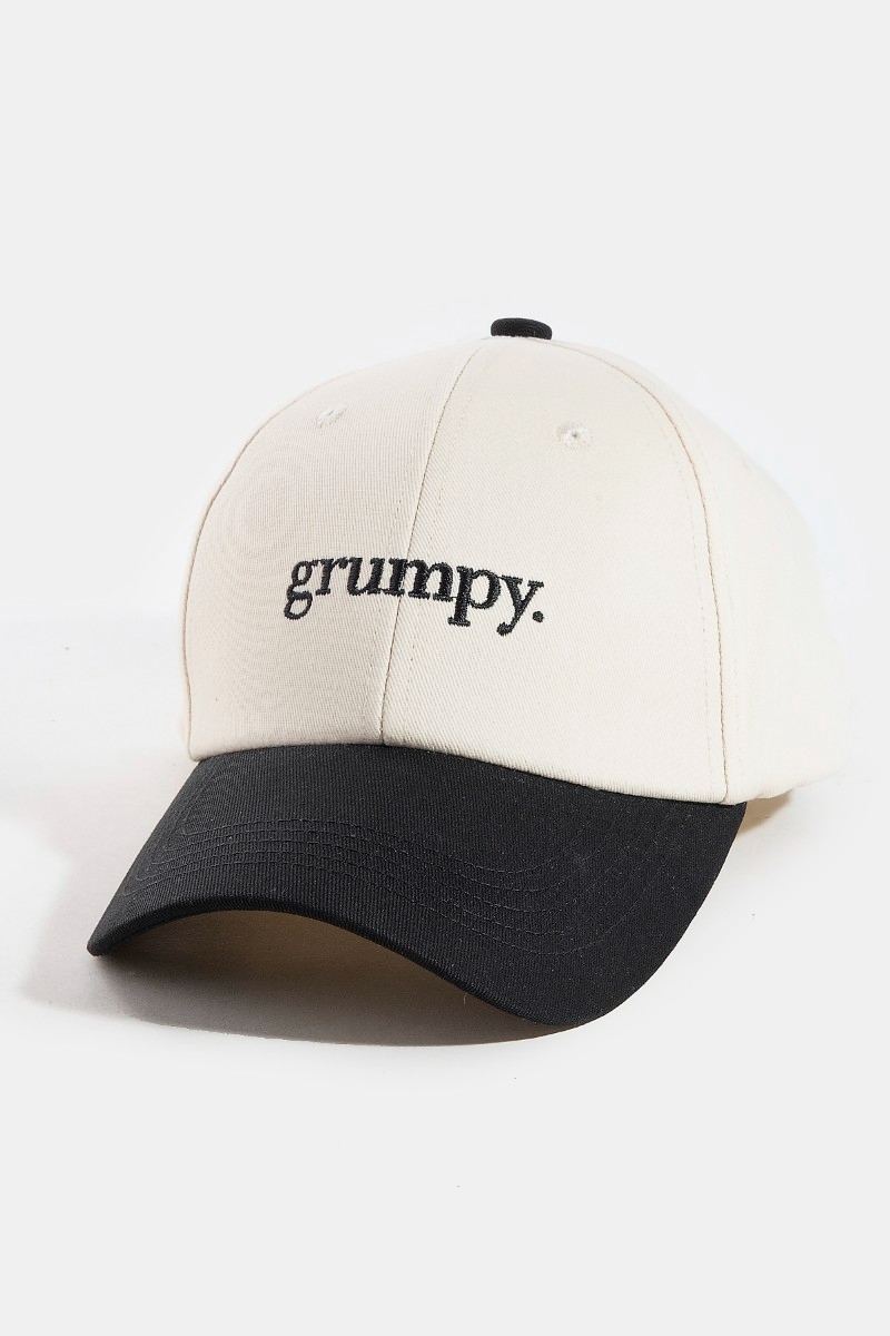 Two Tone Grumpy Embroidered Cap