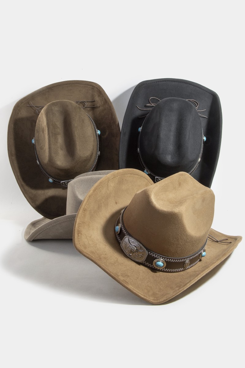 Longhorn Concho Strap Cowboy Hat