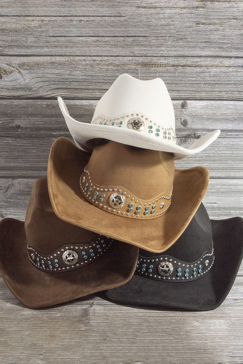 Western Star Concho Strap Cowboy Hat