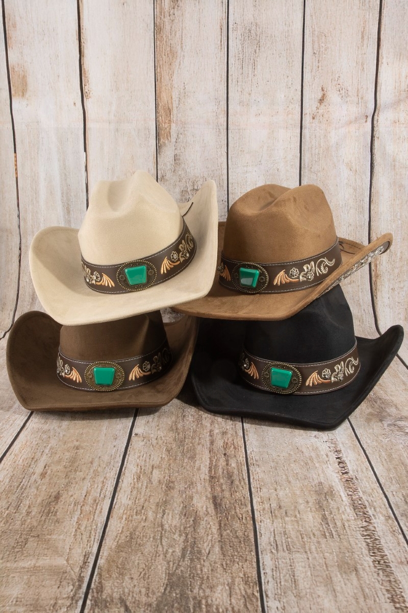 Embroidered Strap With Stone Western Cowboy Hat