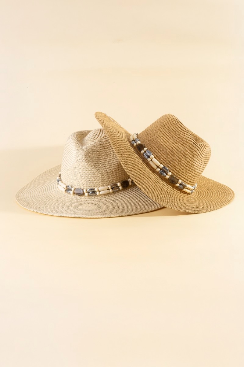 Assorted Beads Summer Straw Hat