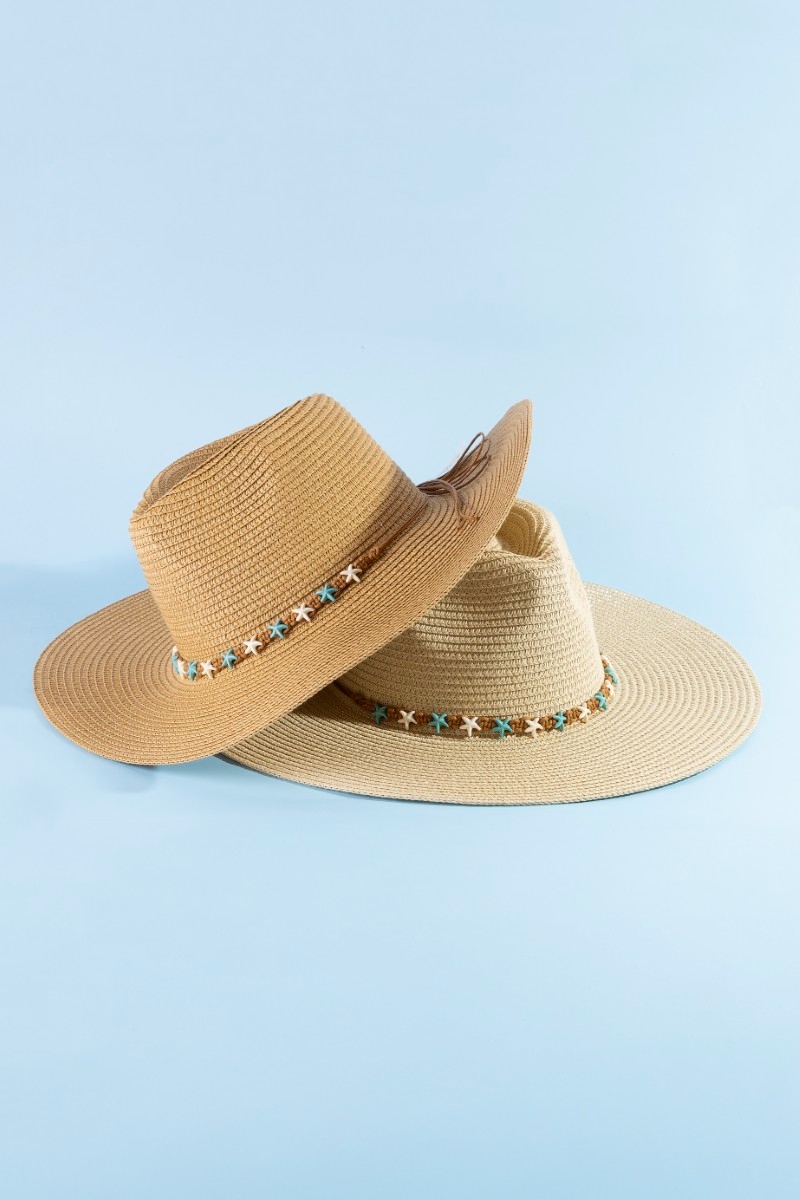 Starfish Beads Summer Straw Hat