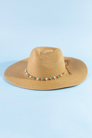 Starfish Beads Summer Straw Hat