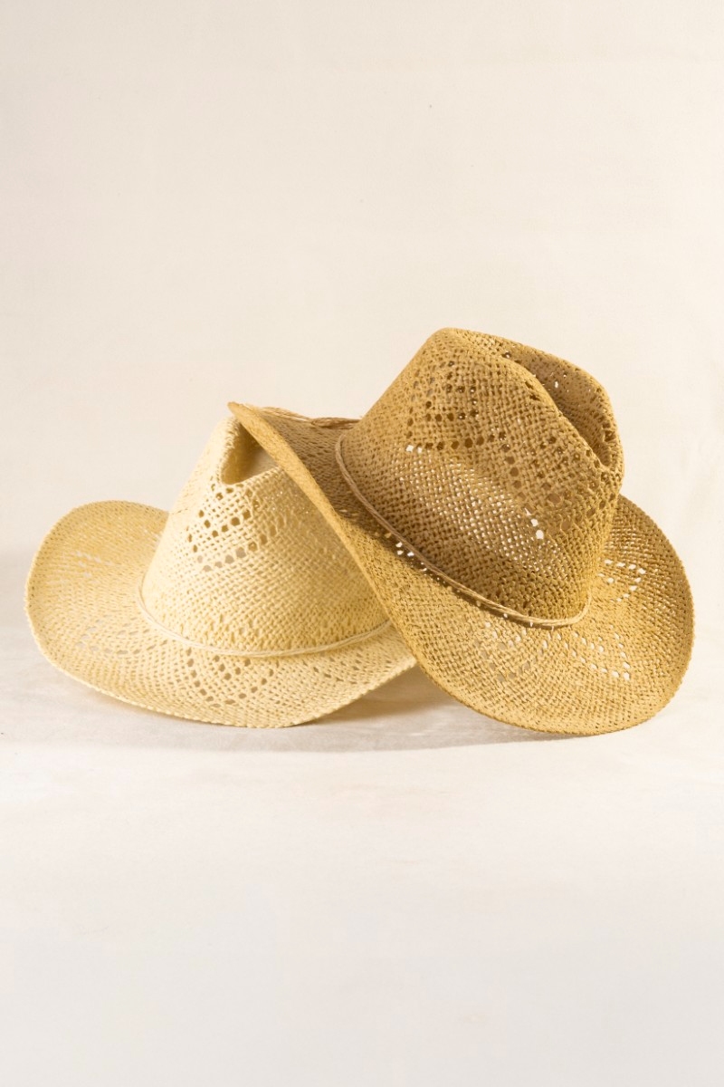 Thin Rope Strap Straw Cowboy Hat