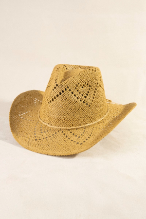 Thin Rope Strap Straw Cowboy Hat
