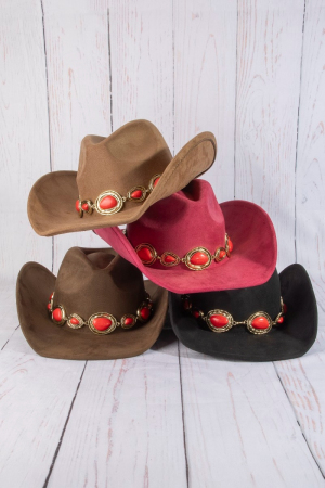 Western Sculpted Concho Chain Cowboy Hat