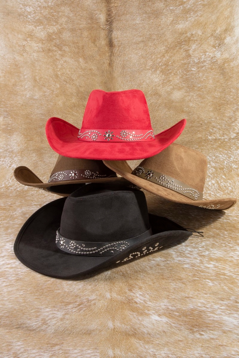Silver Studded Concho Band Cowboy Hat