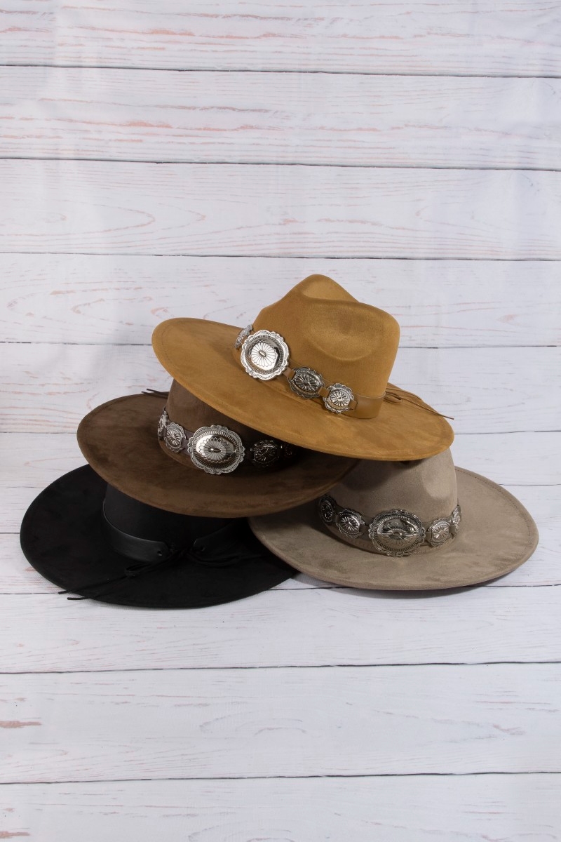 Oversized Concho Band Western Hat