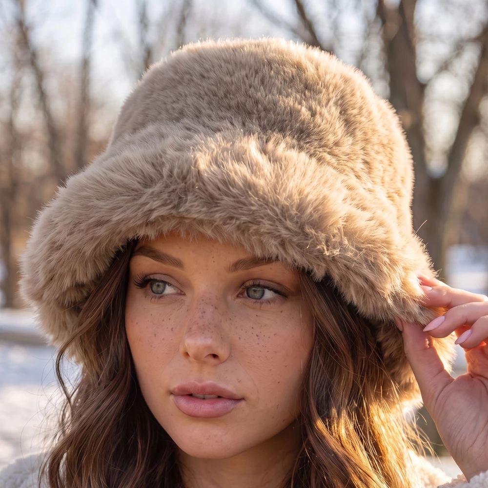Fluffy Plush Fur Bucket Hat