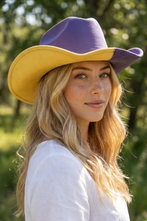Gameday Two Tone Block Western Cowboy Hat