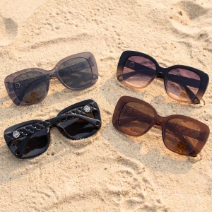 Oversized Square Quilted Temple Sunglasses