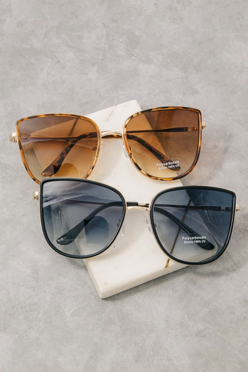 Cat Eye Double Bar Bridge Sunglasses