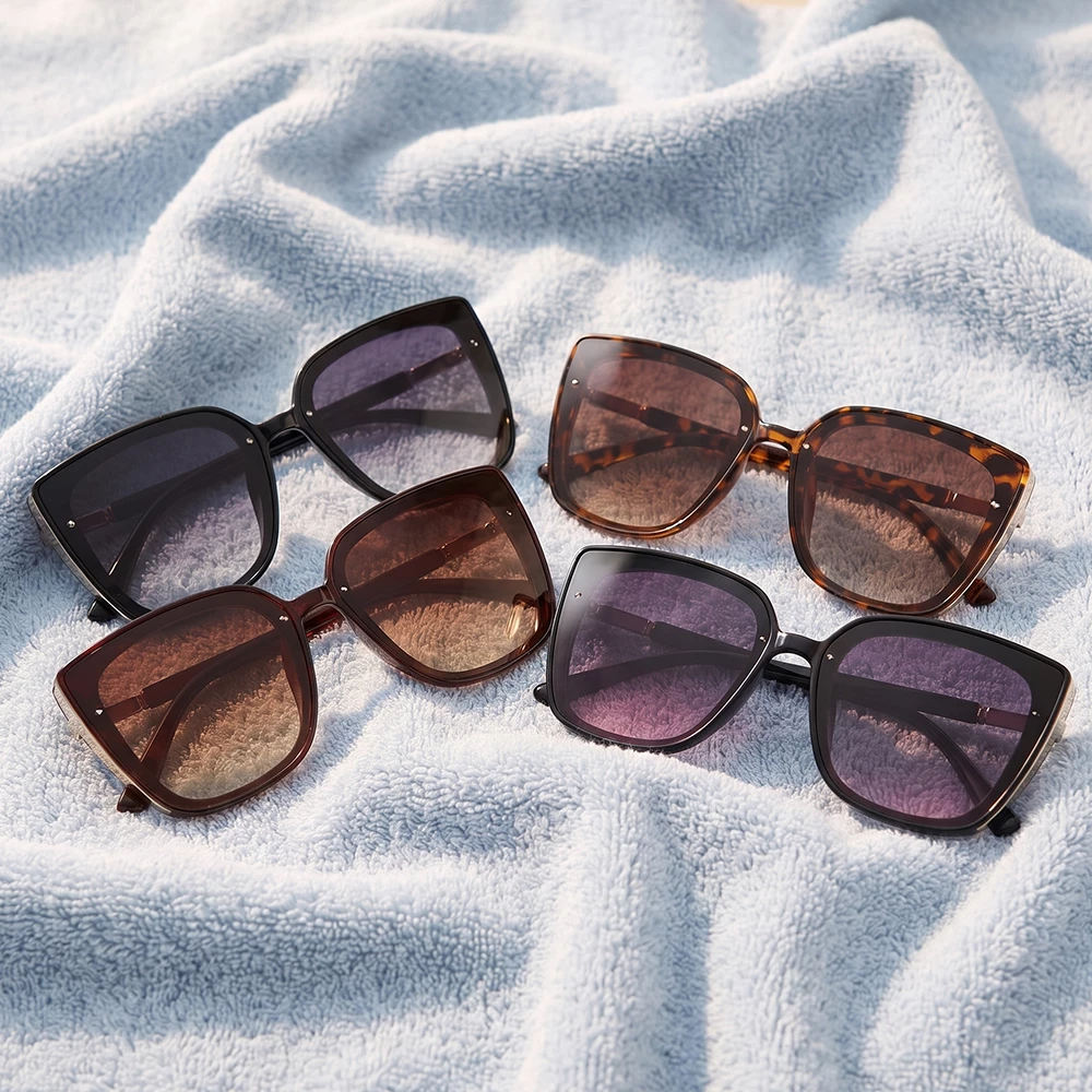 Oversized Square Cat Eye Gradient Lens Sunglasses