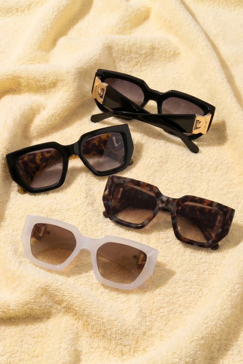 Chunky Geometric Square Frame Sunglasses