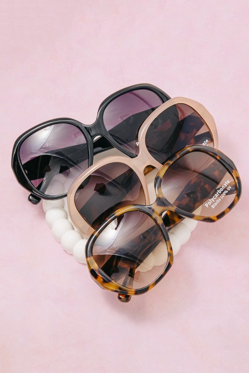 Large Round Gradient Lens Sunglasses Set