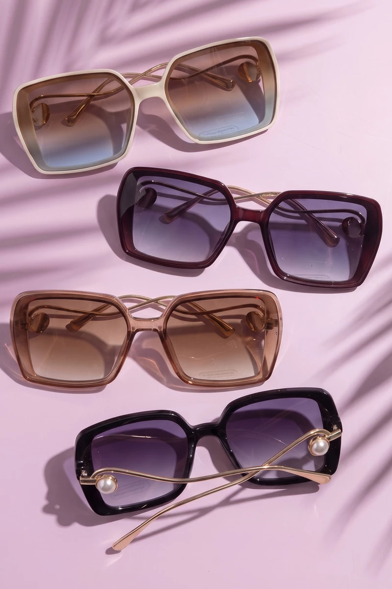 Oversized Square Crossover Bridge Sunglasses
