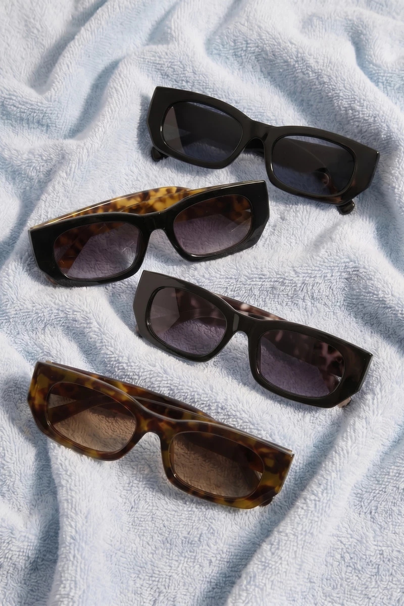 Slim Rectangle Retro Narrow Sunglasses