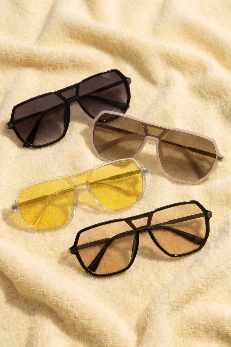 Flat Top Aviator Pilot Frame Sunglasses