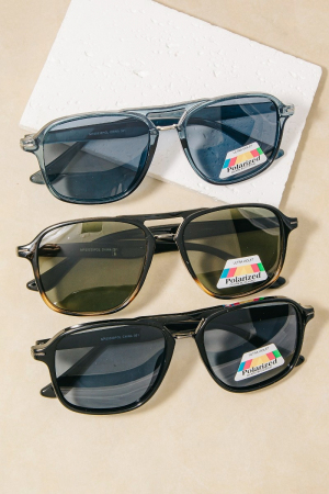 Aviator Double-Bridge Polarized Sunglasses