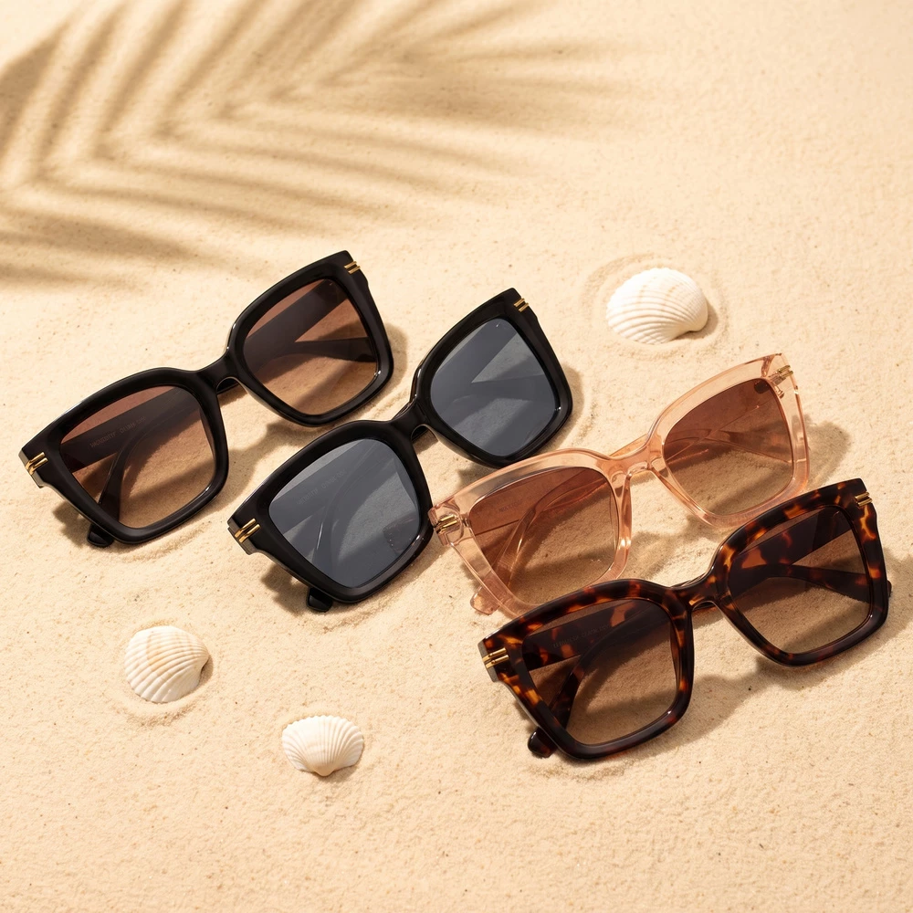 Oversized Angular Square Frame Sunglasses