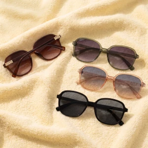 Round Square Thin Frame Sunglasses