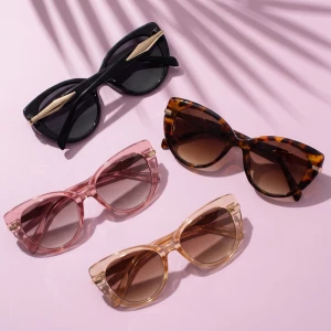 Classic Cat Eye Metal Hinge Sunglasses