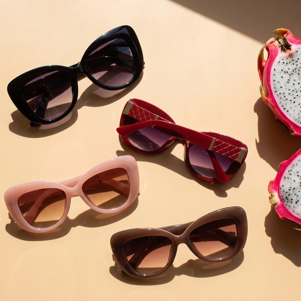Oversized Butterfly Quilted Arm Sunglasses