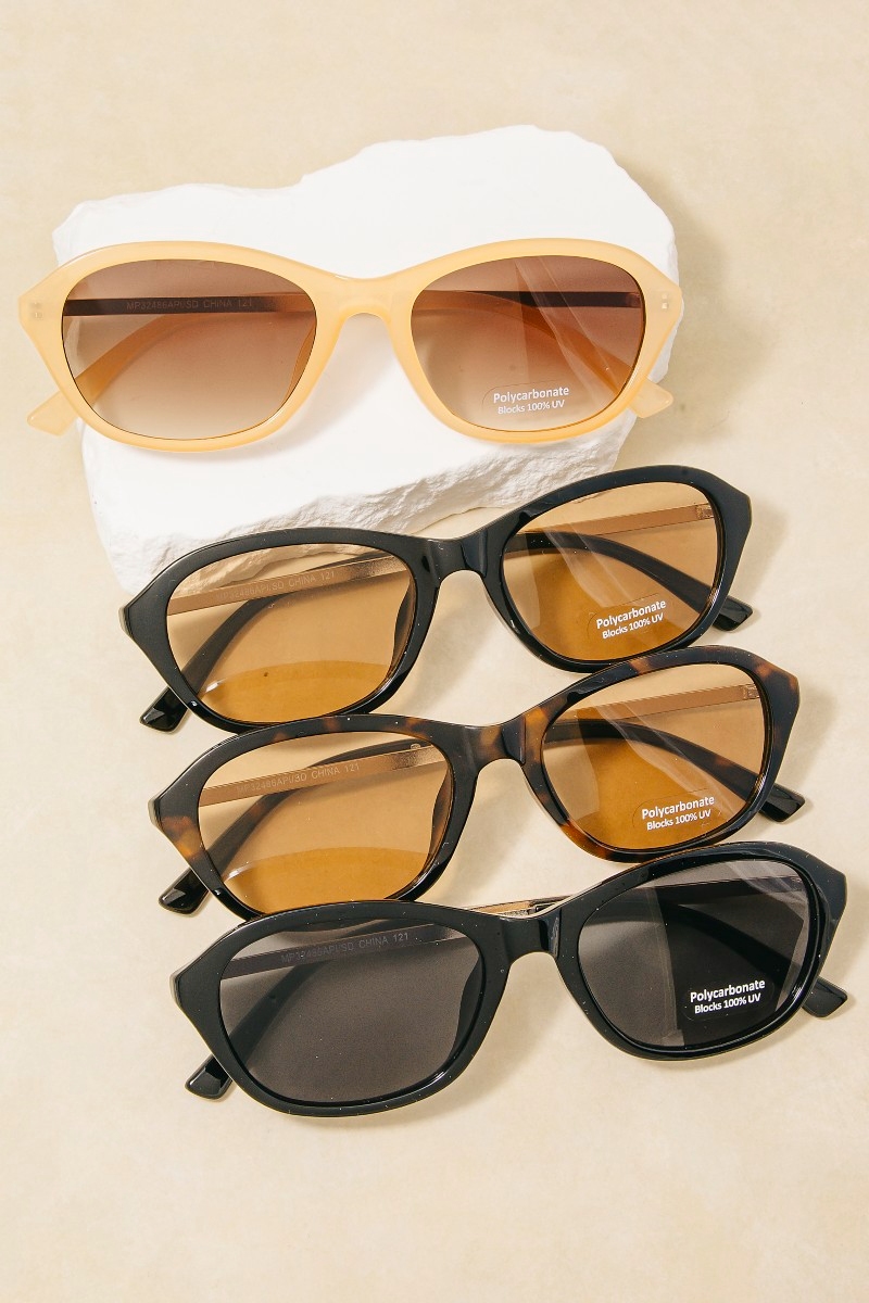 Classic Oval Cross-Bridge Sunglasses