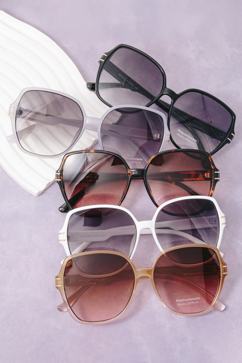 Large Gradient Lens Sunglasses Set