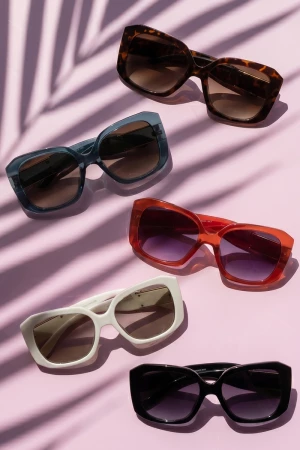 Oversized Glam Square Frame Sunglasses