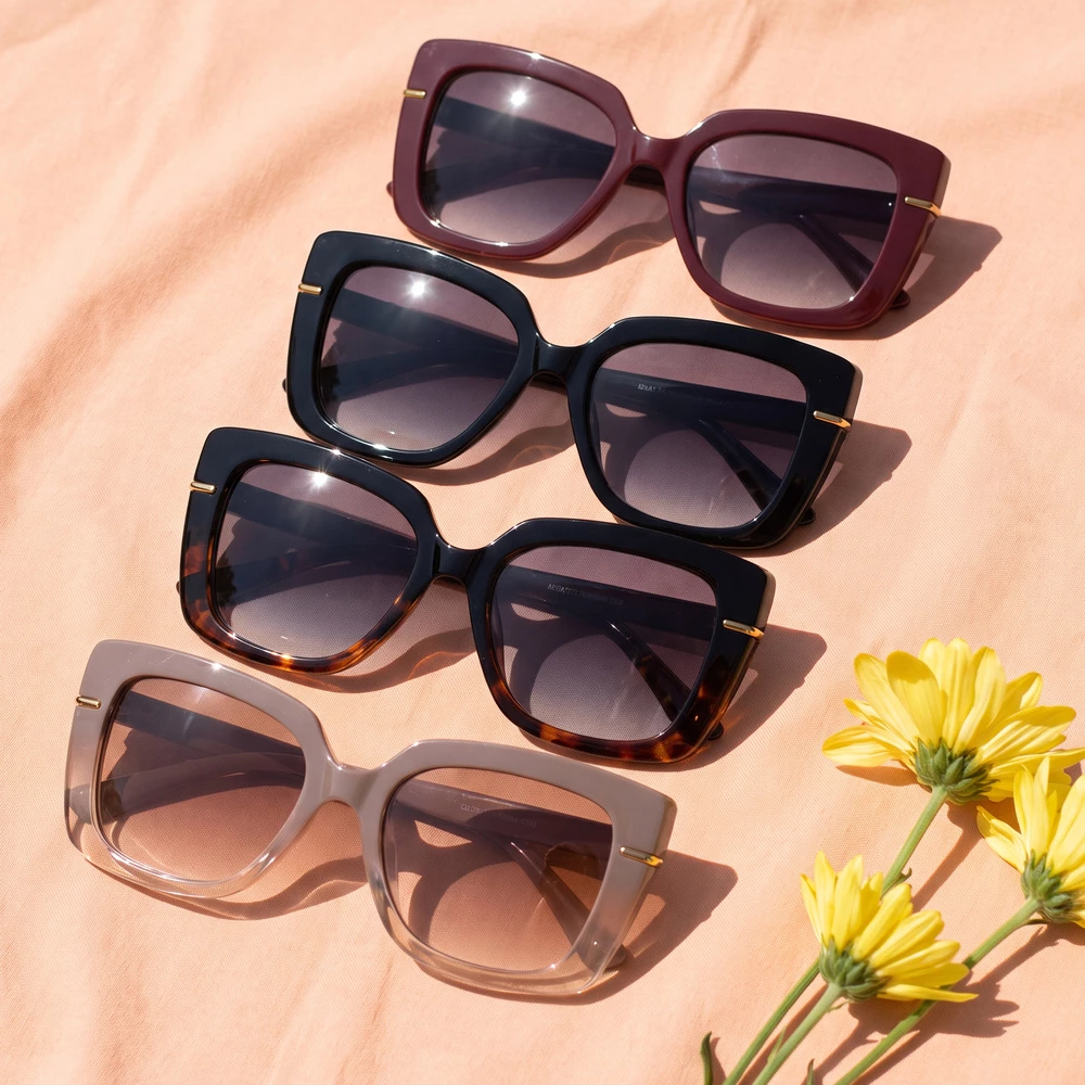 Oversized Square Slim Arm Sunglasses