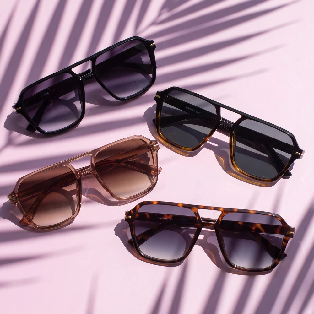 Flat Top Navigator Double Bridge Sunglasses