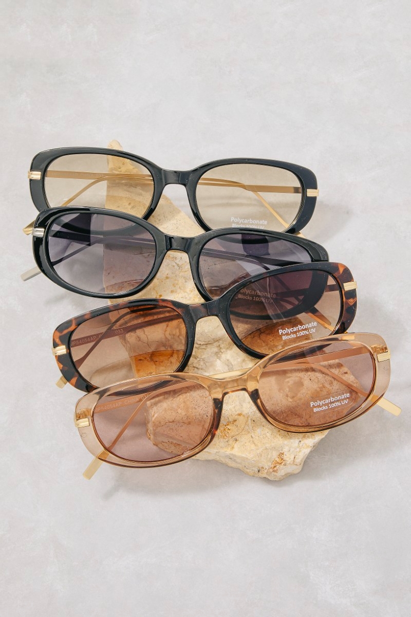 Retro Oval Frame Sunglasses